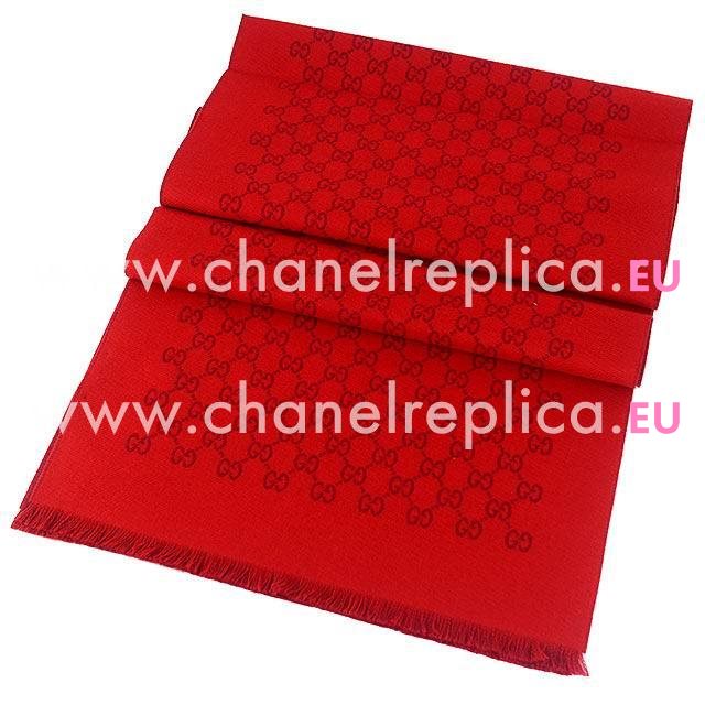 Gucci G Logo Wool Scarf Red/Purple Red G6102804