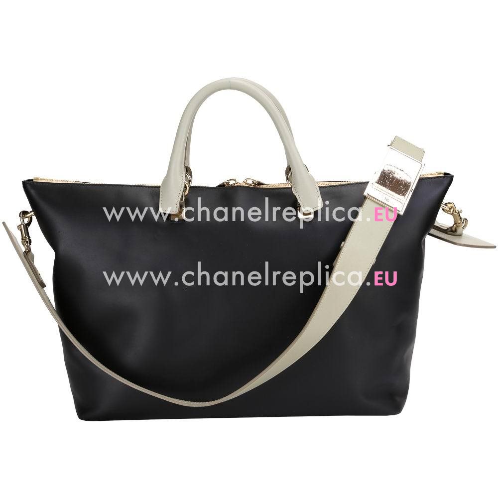 Chloe Baylee Calfskin Hand Bag In Black/Gray C5368996
