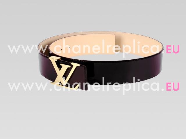 Louis Vuitton Initiales Patent Calfskin Belt Reddish Violet M9809V