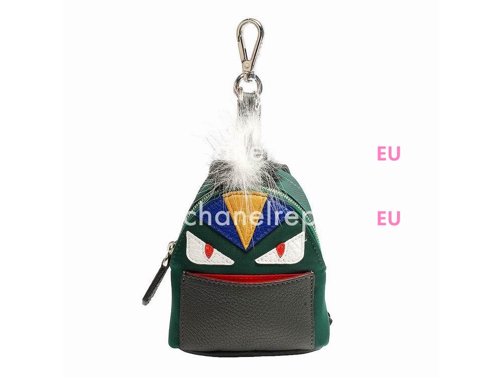 FENDI Classic Bag Bugs The Fox Pendant Black/Green F1548748