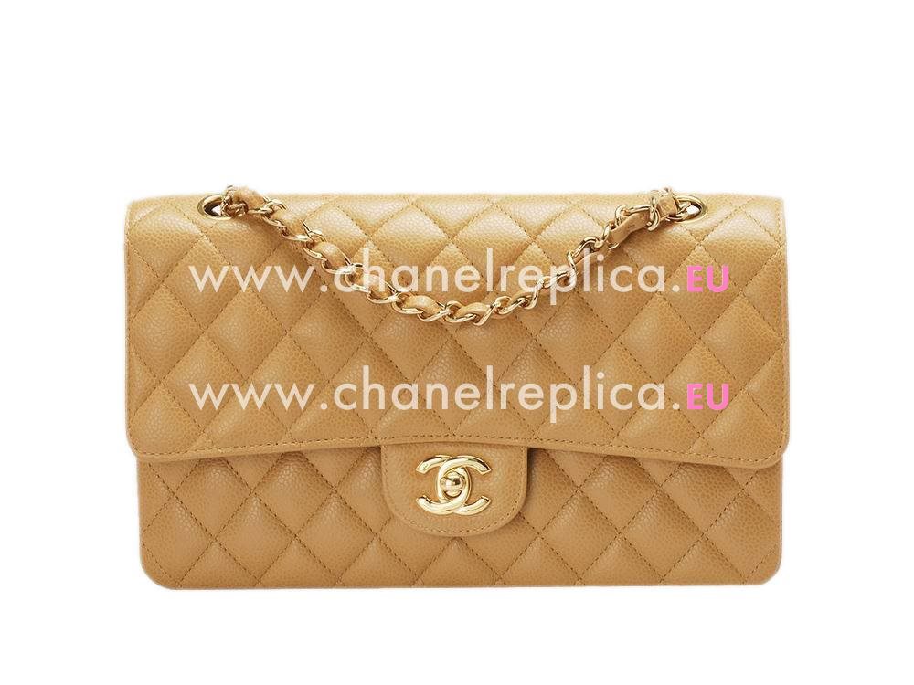 Chanel Caviar Medium Double Flap Bag Camel(Silver) A01112CMS