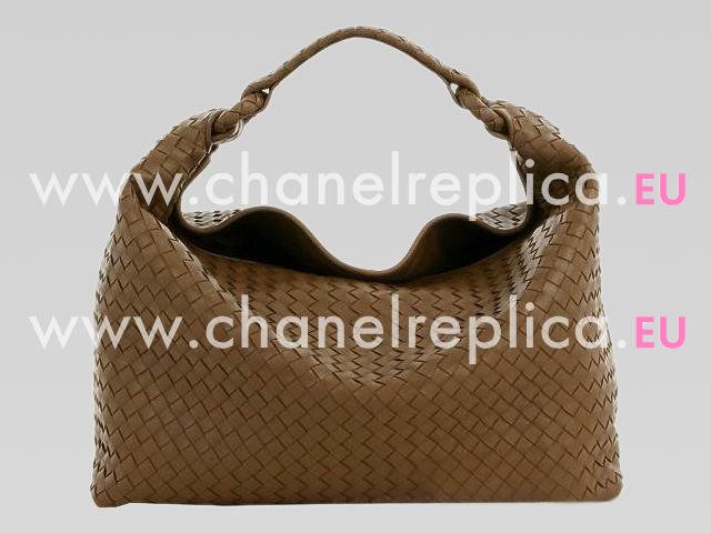 Bottega Veneta Nappa Weave Should Bag Deep Brown BV32185