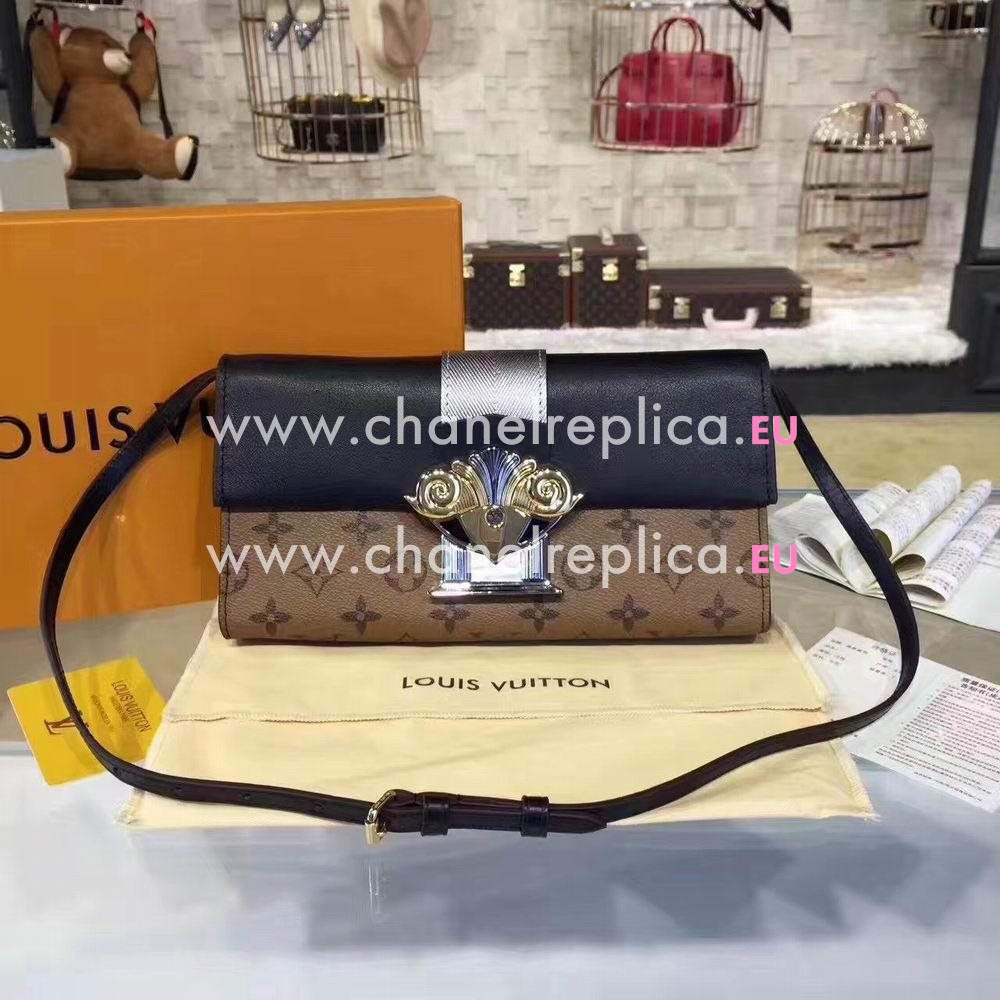 Louis Vuitton Monogram Column Clutch Monogram Calfskin Hand Bag M44101