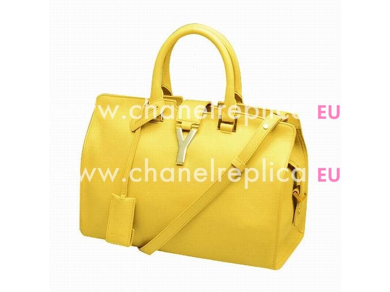 YSL Petit Cabas Chyc Y Calfskin Doctor Small Bag Yellow YSL517849