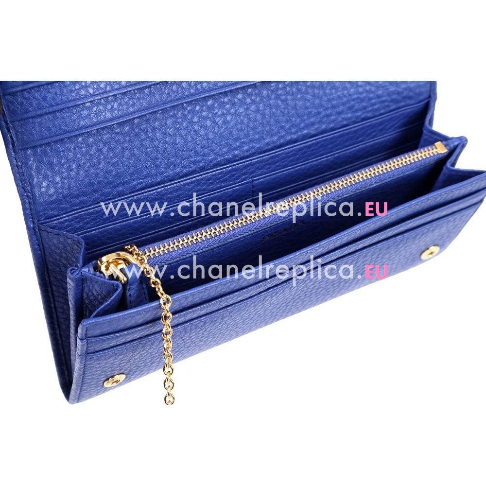 Prada Saffiano Metal Embossment Logo Cowhide Should/Handle bag In Blue PR161016003