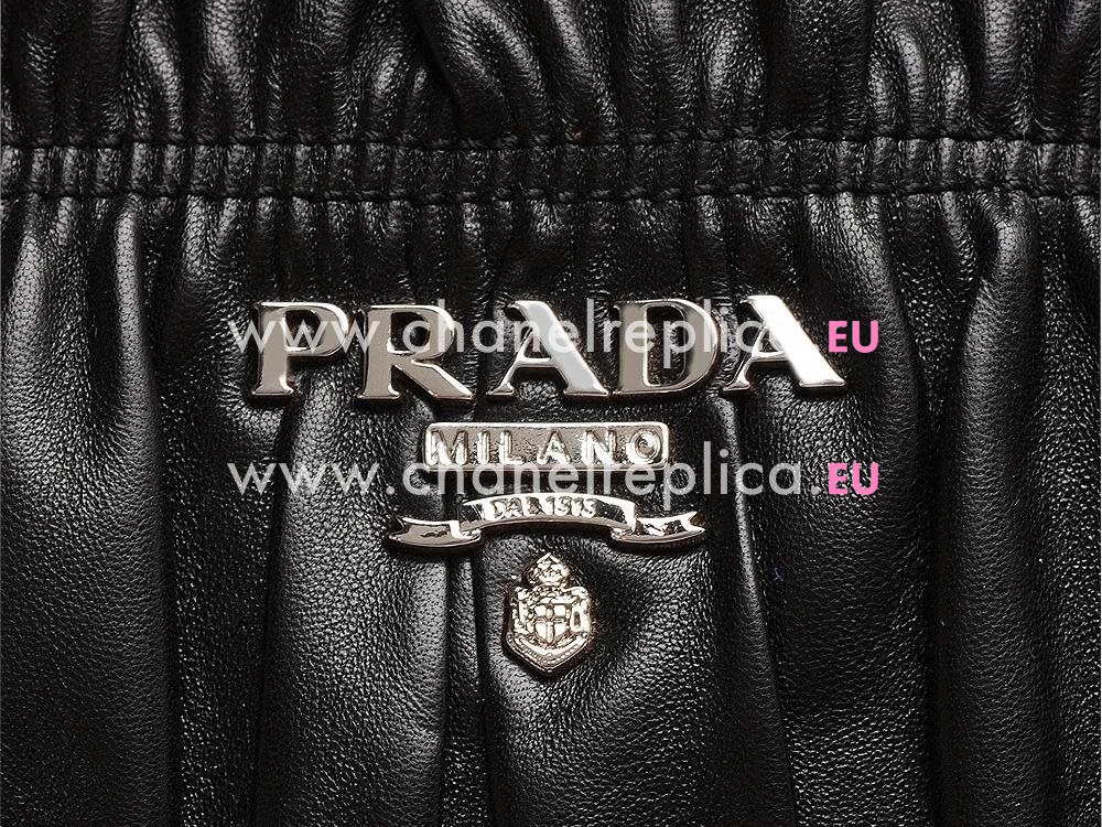 Prada Nappa Gaufre embossed Large Bag In Black PB1336L