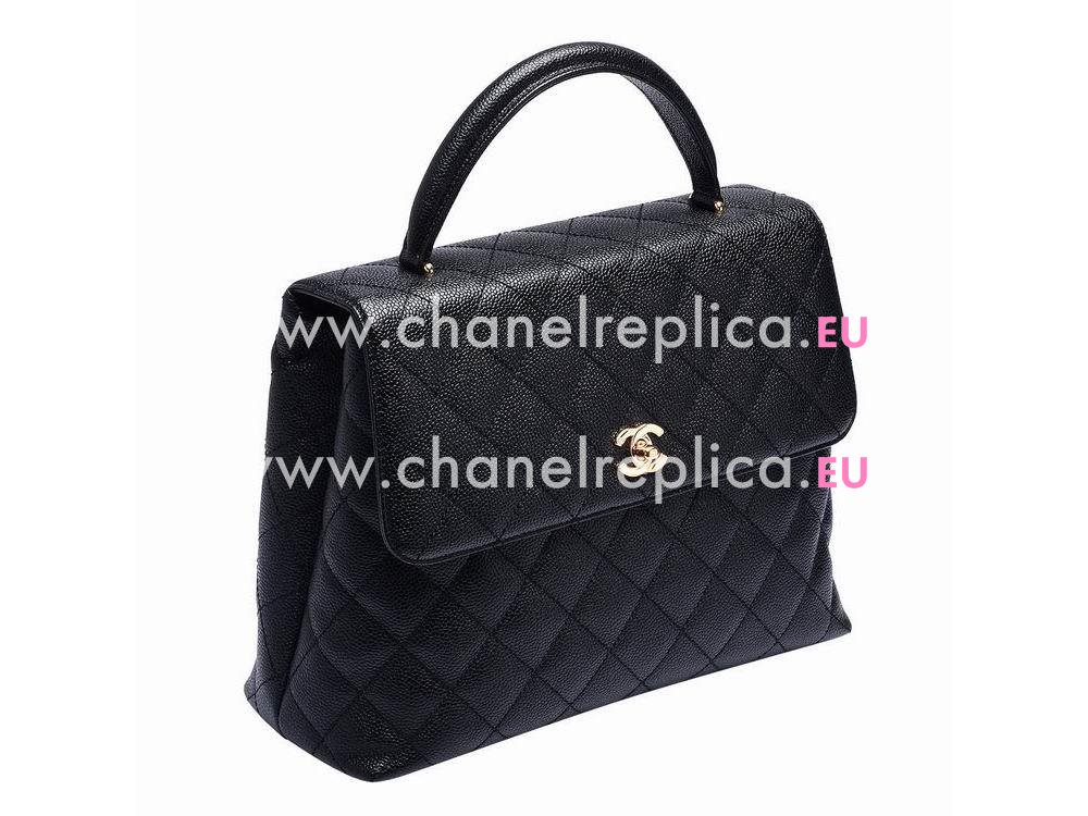 Chanel CC Caviar Kelly E Briefcase Black C49395B