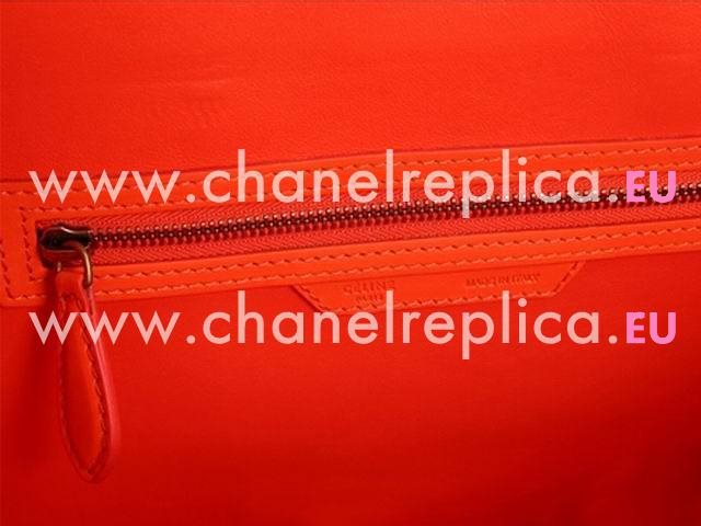 Celine Nano Luggage Meduim Size Calfskin Bag In Orange CE45175
