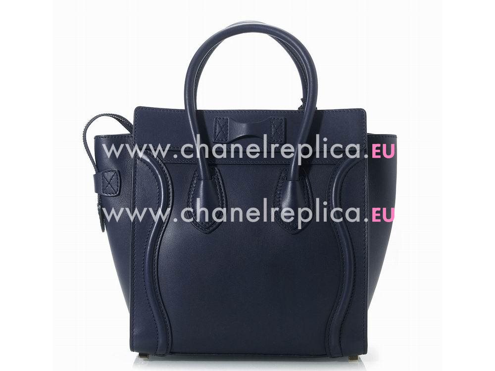 Celine Calfskin Nano Luggage Micro Mini Bag Deep-Blue CE94379