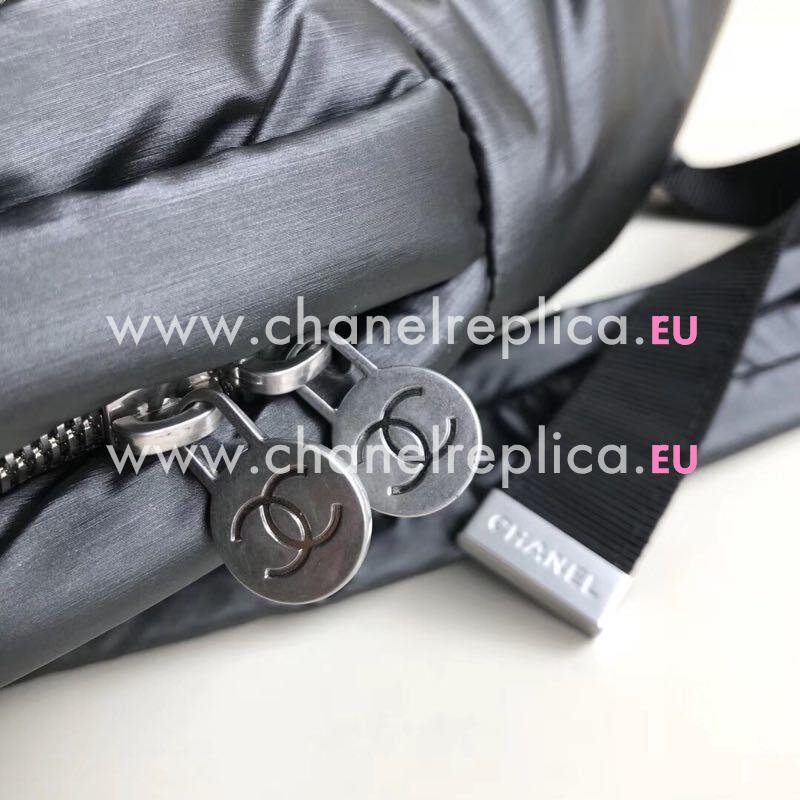 Chanel 2017 Winter Nylon Backpack Dark Gray A895478