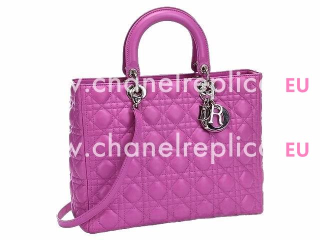 Dior Lady Dior Cannage Lambskin In Light Purple(Large) D4112