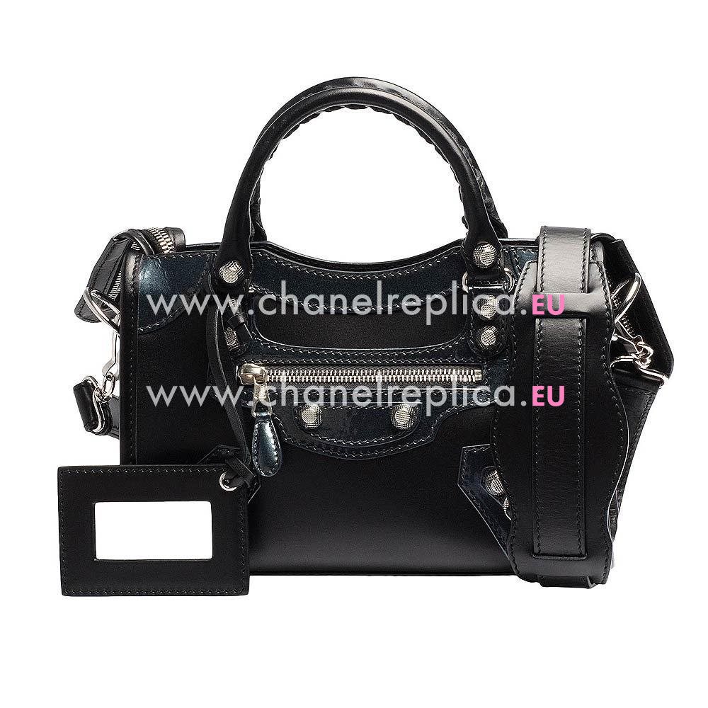 Balenciage Holiday Calfskin Silvery hardware Classic Mini Bag Black B2055064