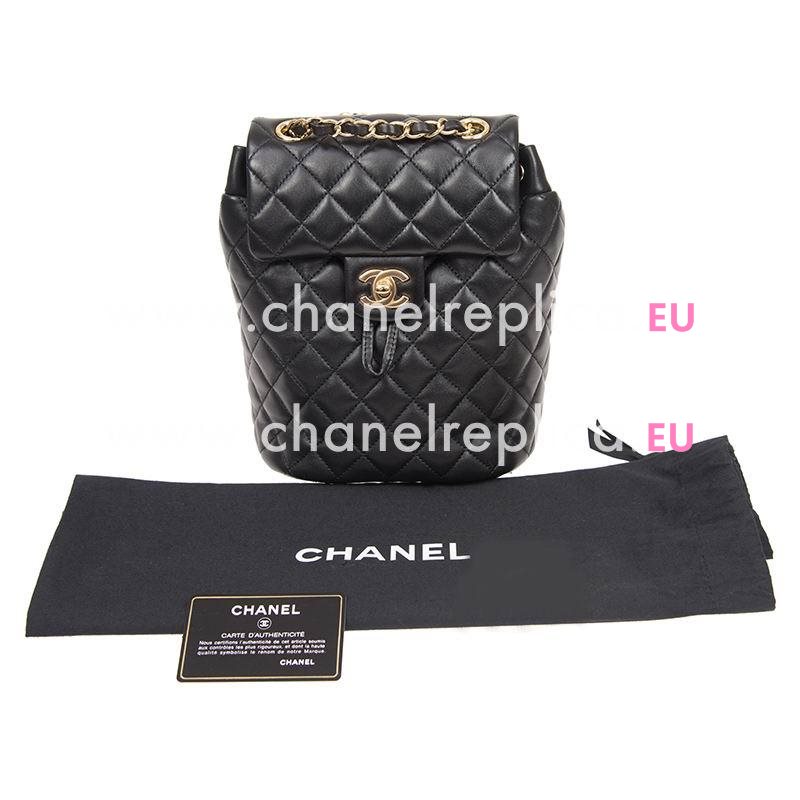 Chanel Black Lambskin Backpack Gold Hardware A69964LBLKGP