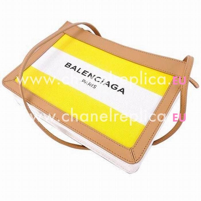 Balenciaga Navy Pochette Canvas Bag Beige Yellow B6112210