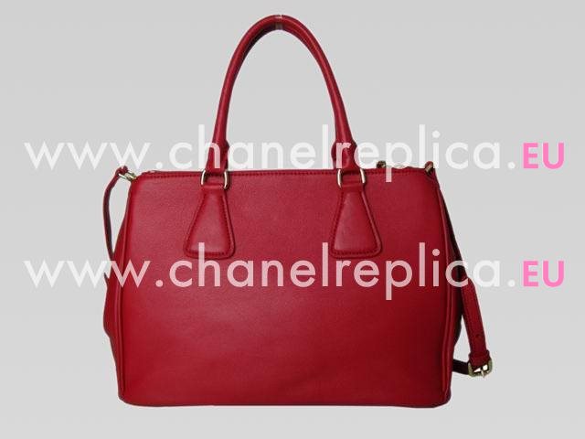 Prada Saffiano Lux Calfskin Tote Bag in Red (medium) PR242122