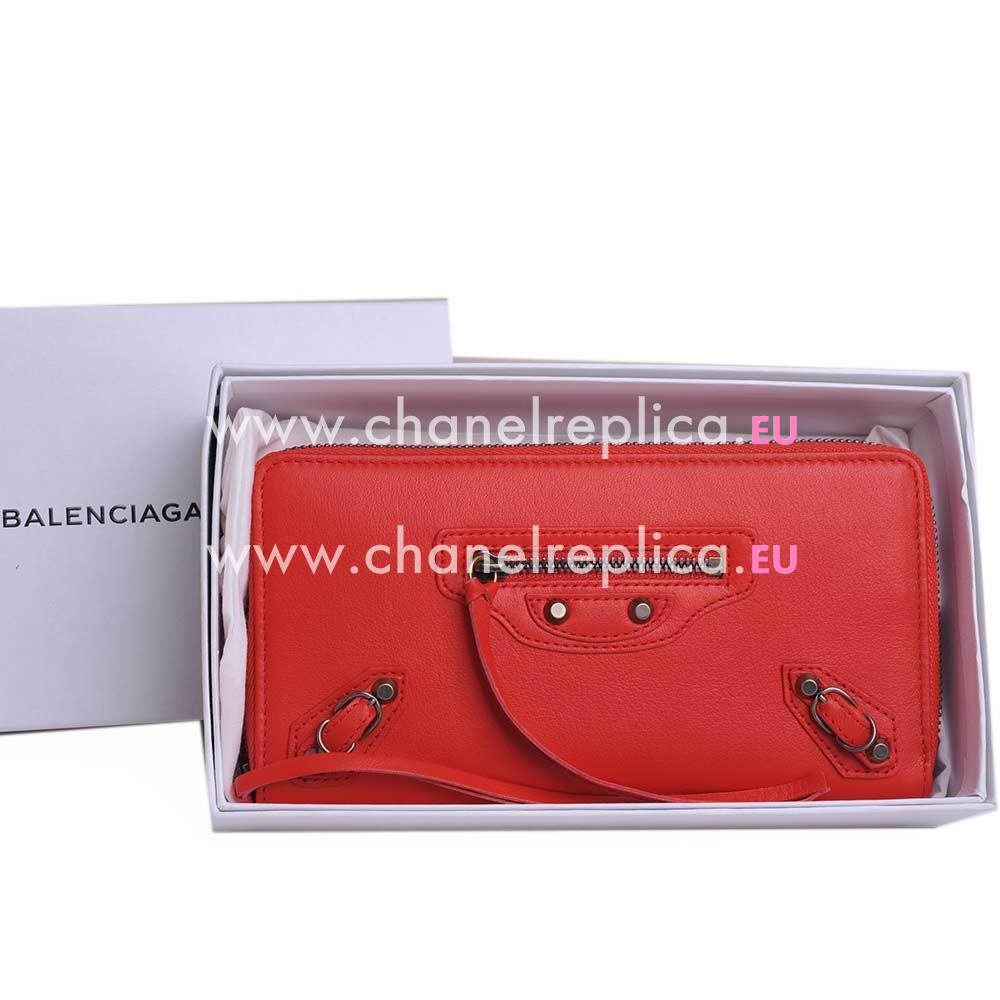 Balenciaga Ziparound Continenta Money Lambskin Aged Brass Hardware Wallets Re B2055144