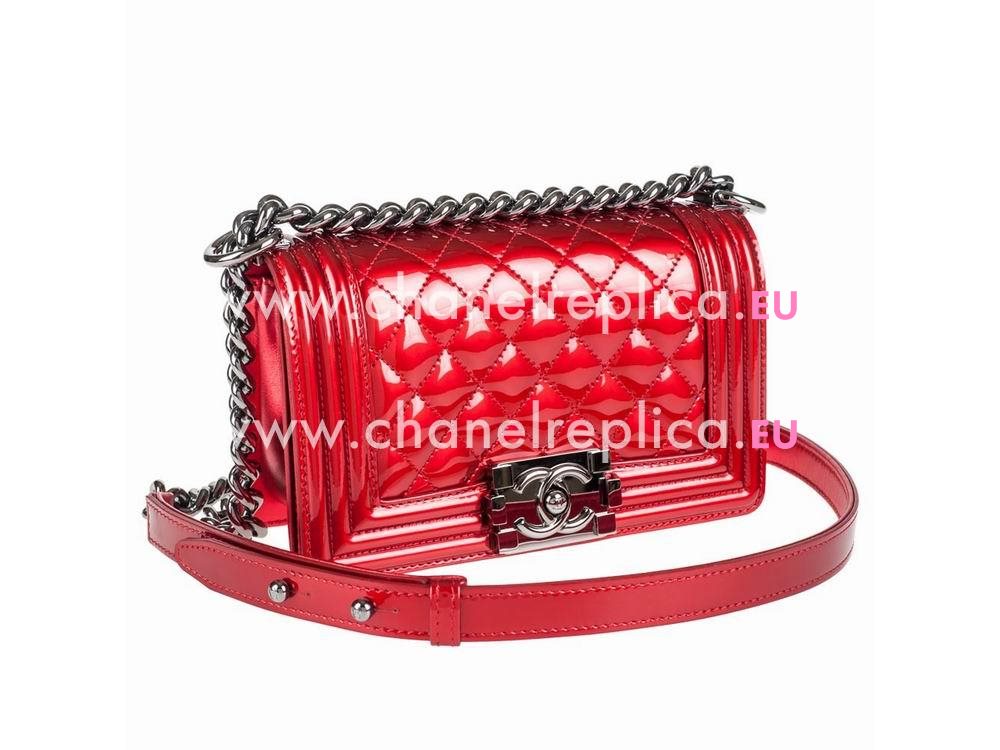 Chanel Boy Collection Patent Leather Mini Size Bag Red A67086