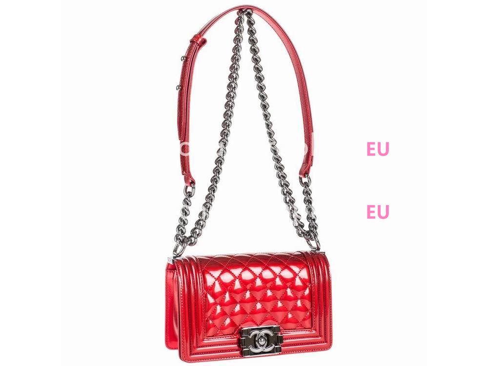Chanel Boy Collection Patent Leather Mini Size Bag Red A67086