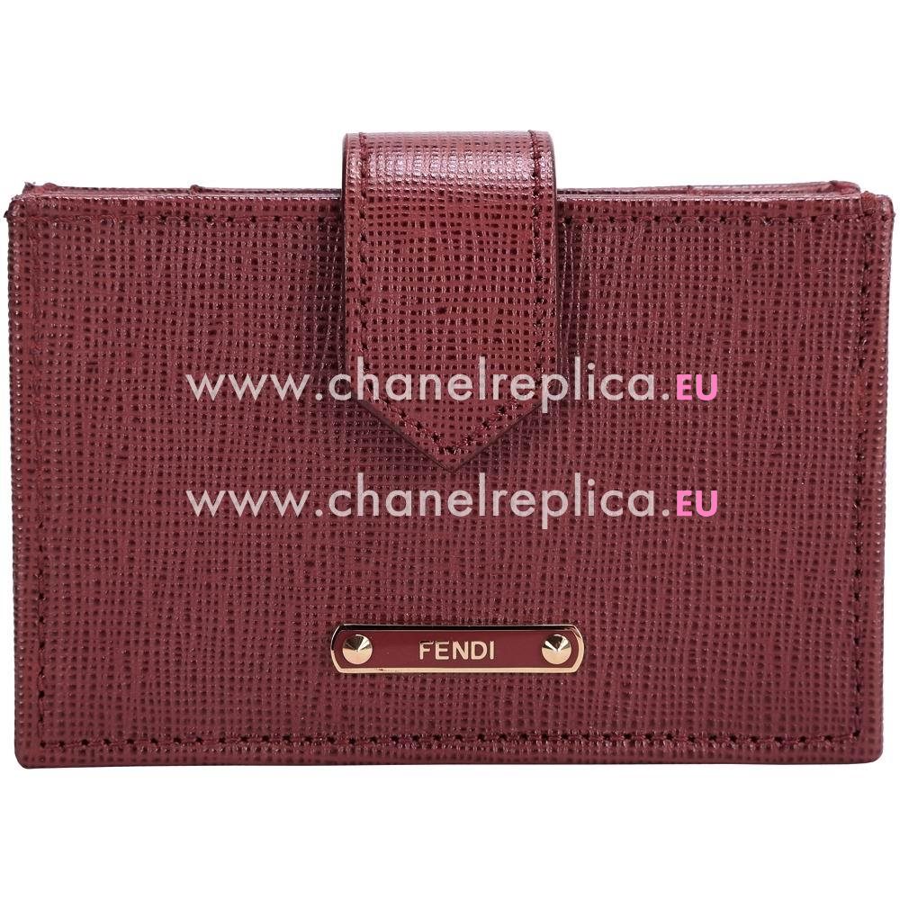 FENDI Calfskin Card Bag Deep Red F5712769