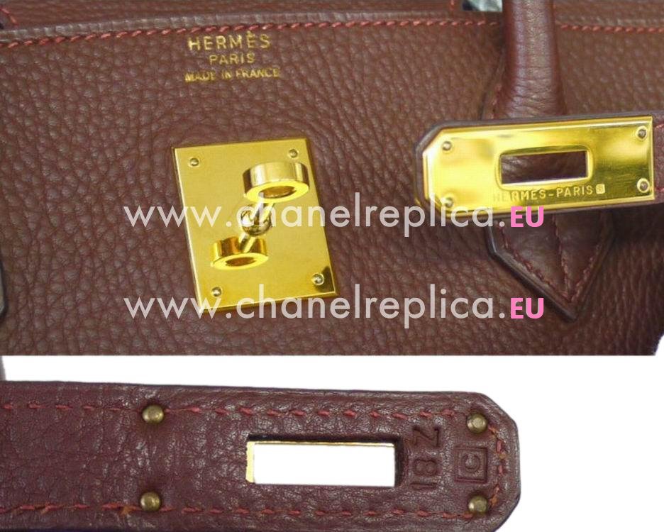 Hermes Taurillon Clemence Havane 40cm Birkin BagGold Hardware Hand Sewing H11767