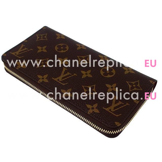 Louis Vuitton Classic Monogram Canvas Zipper Wallet Fuchsia M41895
