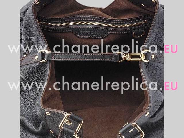 Louis Vuitton Mahina Leather Shoulder Bag In Noir M95765