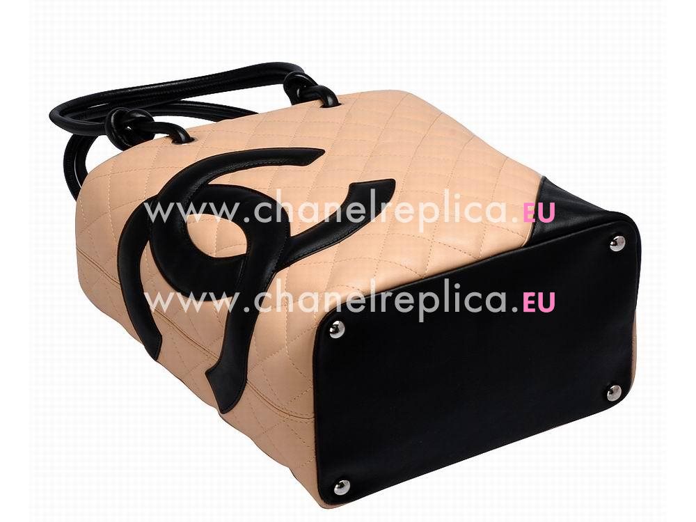 Chanel Kanbonrain Midiamutoto Bag Beige/Black A25167-4