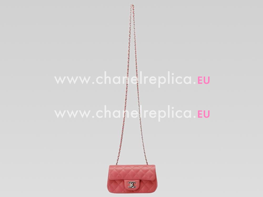 Chanel 2013 Lambskin CC Lock CrossBody Bag Hot Pink Silver A45534