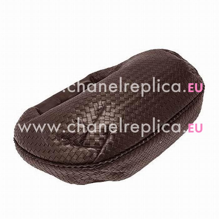 Bottega Veneta Classic Intrecciato Nappa Weave Falcate Shoulder Bag In Coffee B5153155
