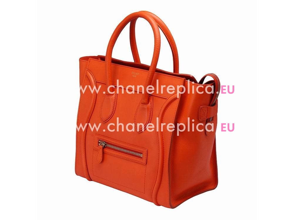 Celine Mini Square Luggage Smooth Calfskin Nano Orange CE52053