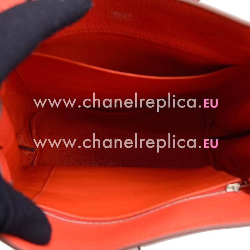 Hermes So Kelly 22 9T Red Togo Leahter Handbag With Palladium Hardware HS22T9G6
