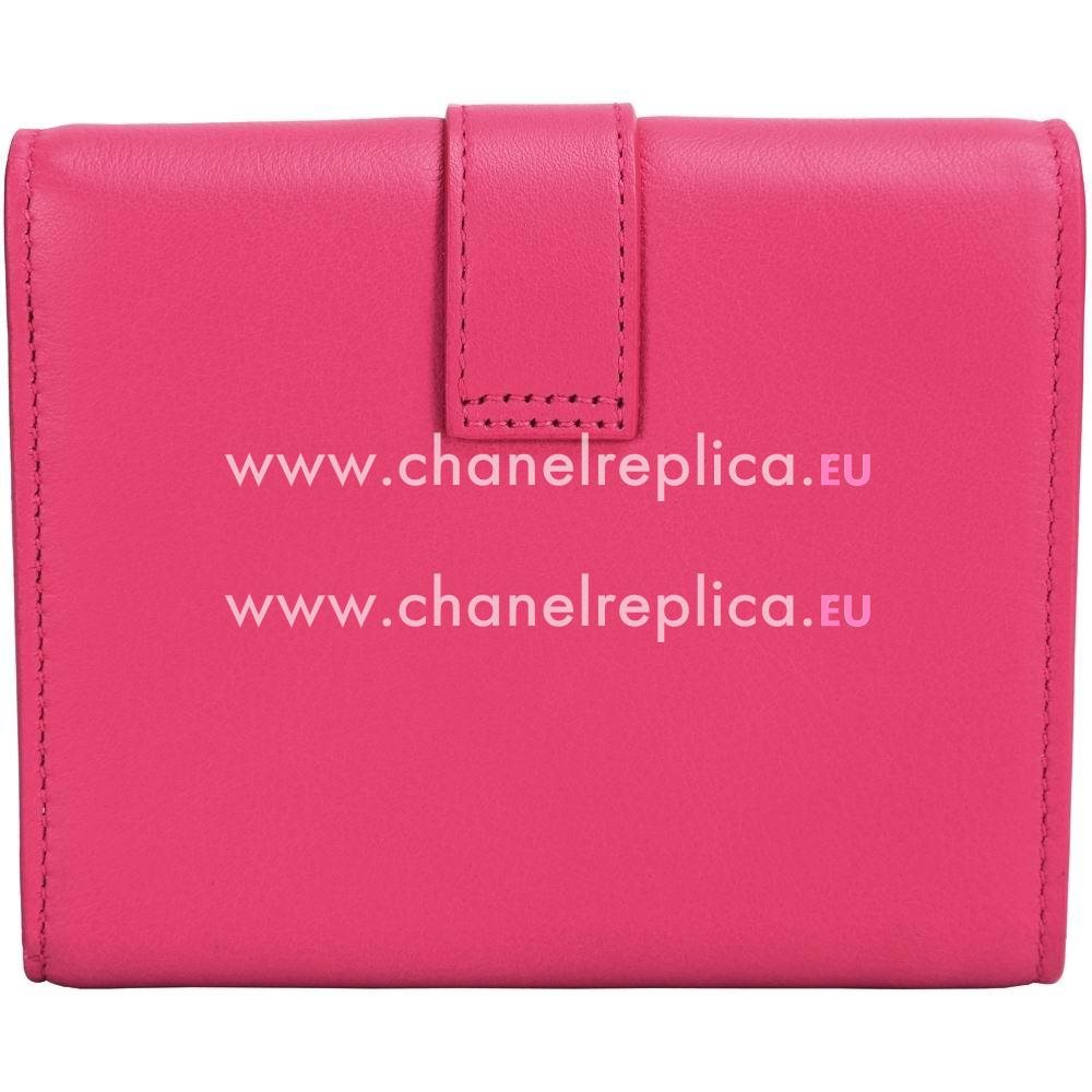 YSL Saint Laurent Paris Calfskin Y Wallets In Peach Red YSL5262548