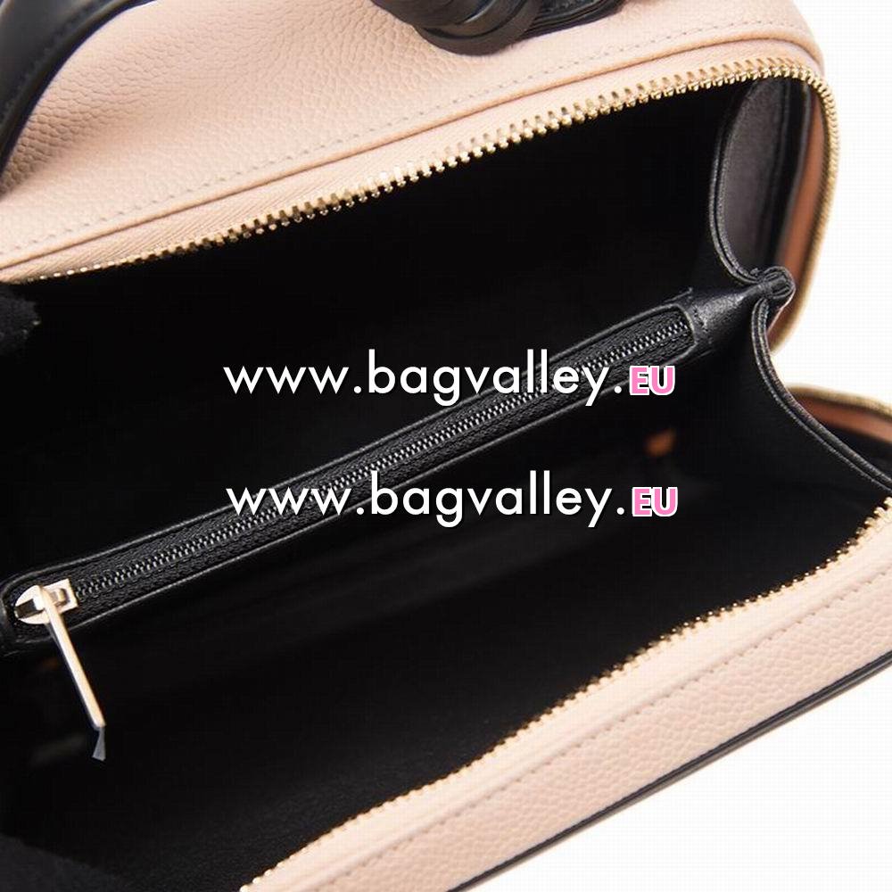 Chanel Gabrielle Calfskin Cosmetics Case Apricot/Black Gold Hardware A93343CBBG