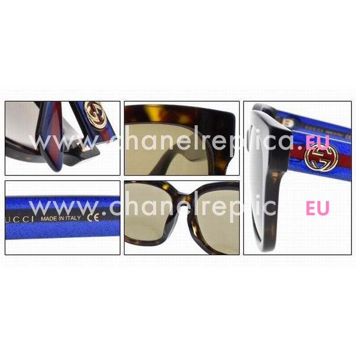 Gucci Square Frame Sunglsses Blue/Red G7082912