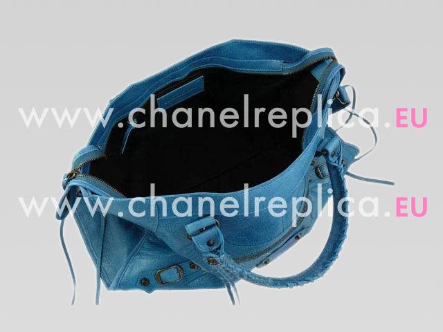 Balenciaga Part-Time Planet Small Stud Bag Turkey Blue 168028TB