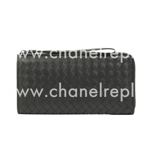 Bottega Veneta Classic Weave Nappa Wallet In Black BV6112902