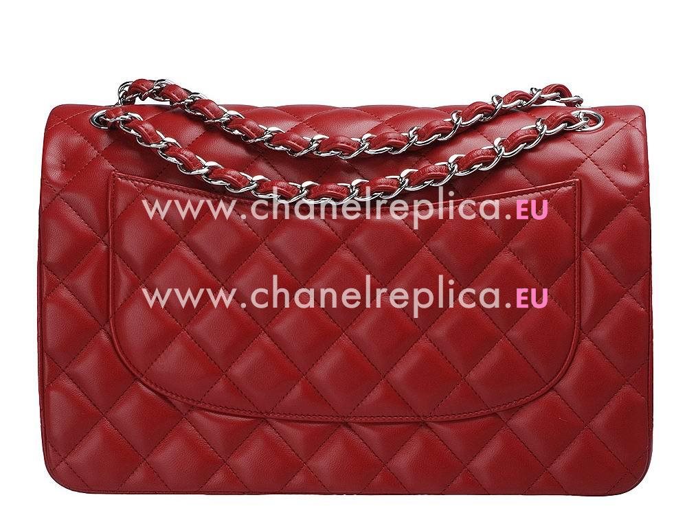 Chanel Lambskin Jumbo Double Flap Bag RED(Silver) A58600RLD