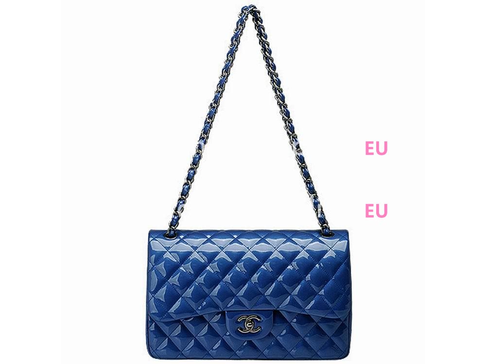 Chanel Patent Lambskin Jumbo Coco Bag Royalblue A58600PLS