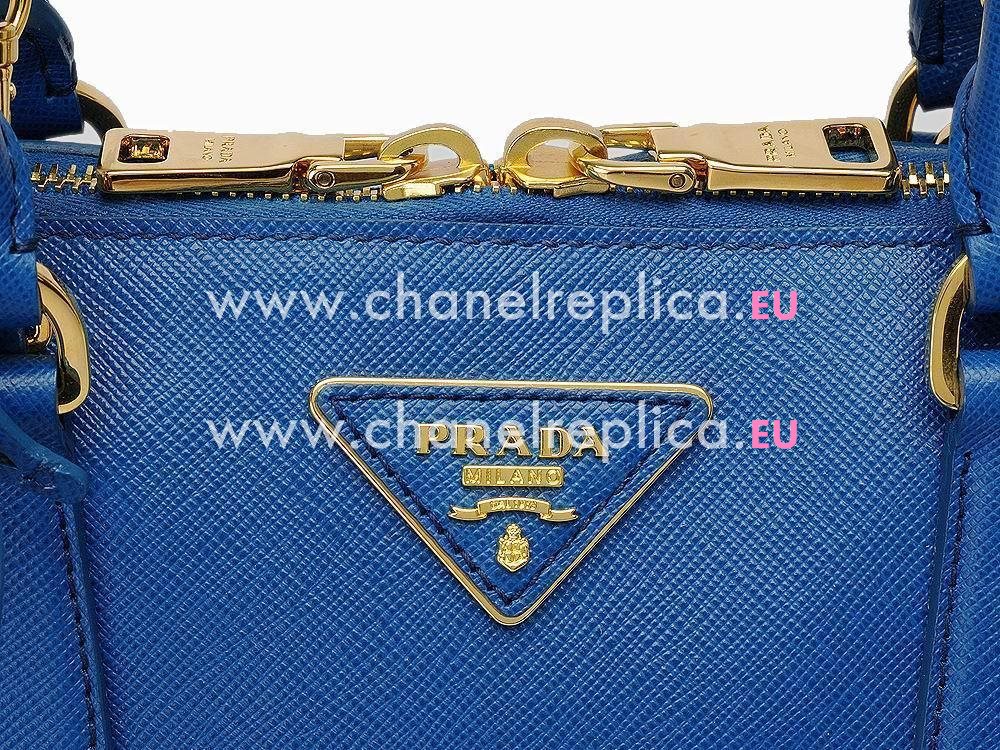 Prada Lux Saffiano Classic Triangle Logo Cowhide Handle/Shoulder Bag Blue P469220