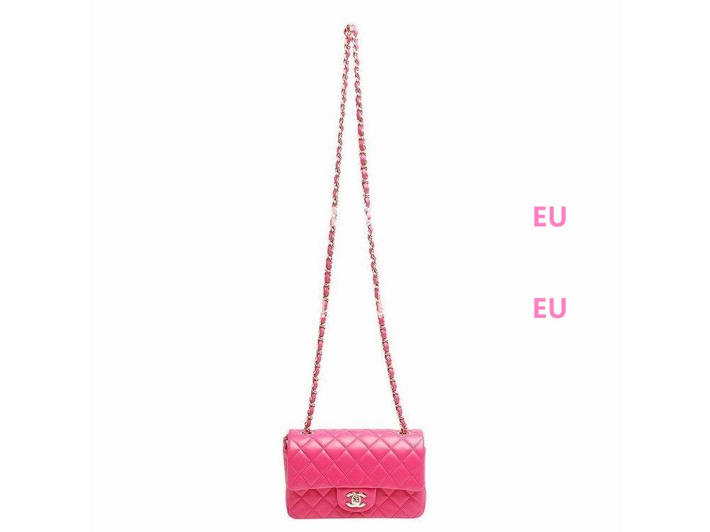Chanel Lambskin Gold Chain Mini Coco Flap Bag Peach Red A598894