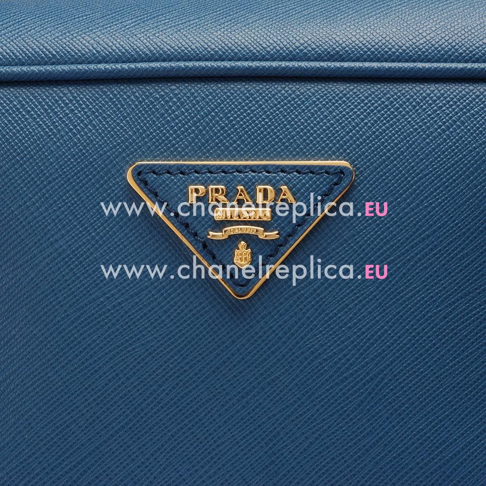 Prada Saffiano Lux Triangle Logo Epsom Bag Cornflower Blue PR771729