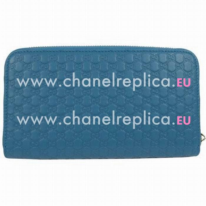 Gucci Classic GG Logo Calfskin Wallet Bag In Blue G6111518