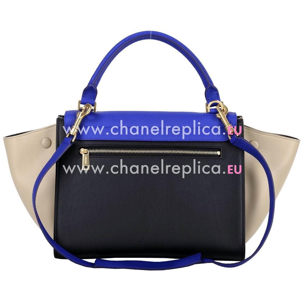Celine Trapeze Phantom Calfskin Bag Blue/Black Khaki CE988E19