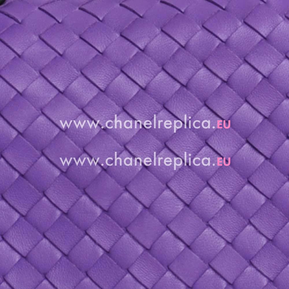 Bottega Veneta Classic Nappa Leather Woven Square Bag Violet BV612263