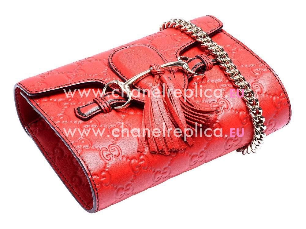 Gucci Emily Guccissima GG Calfskin Mini Bag Red CA794822