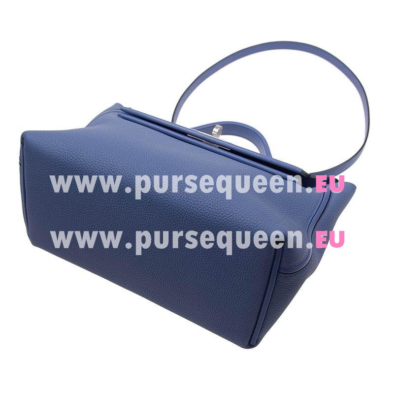 Hermes Togo Leather Palladium Plated Hardware 24/24 29cm Bag In 7E Blue 242429CMAATG