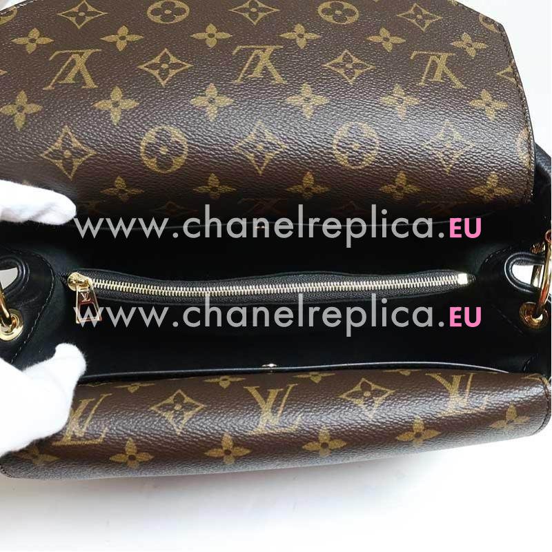 Louis Vuitton Double v calf leather and Monogram canvas Bag M54439