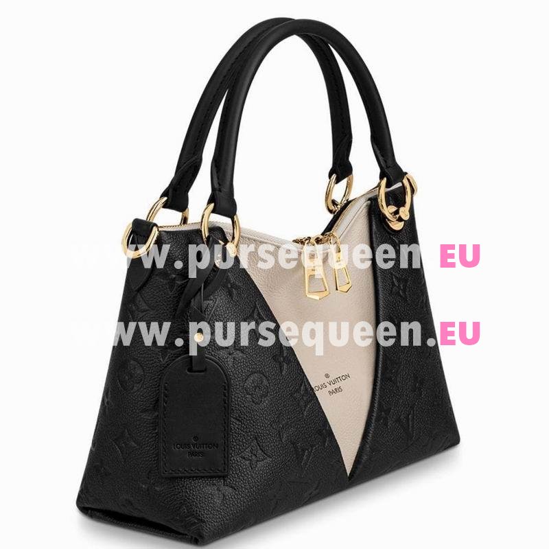 Louis Vuitton Monogram Empreinte Leather V TOTE BB Black/Crème Beige M44418