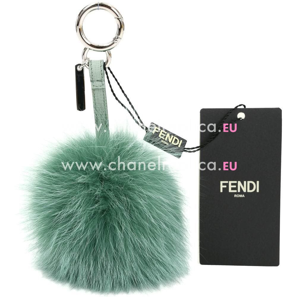 FENDI Pompon Bag Charm The Fox Pendant Green F6122811