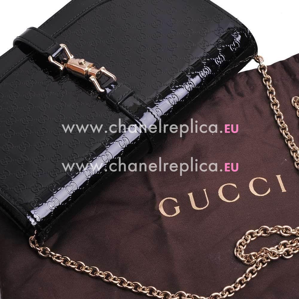 Gucci Broadway GG Goatskin Patent Leather Bag In Black G554907